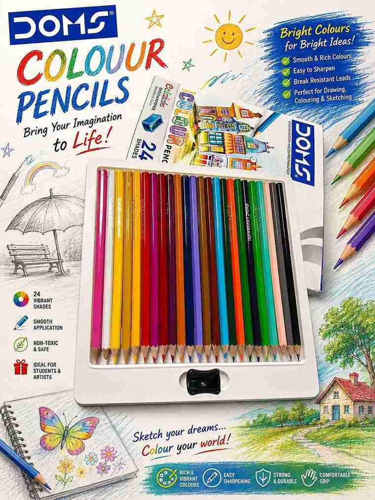 DOMS WOODEN COLOUR PENCIL